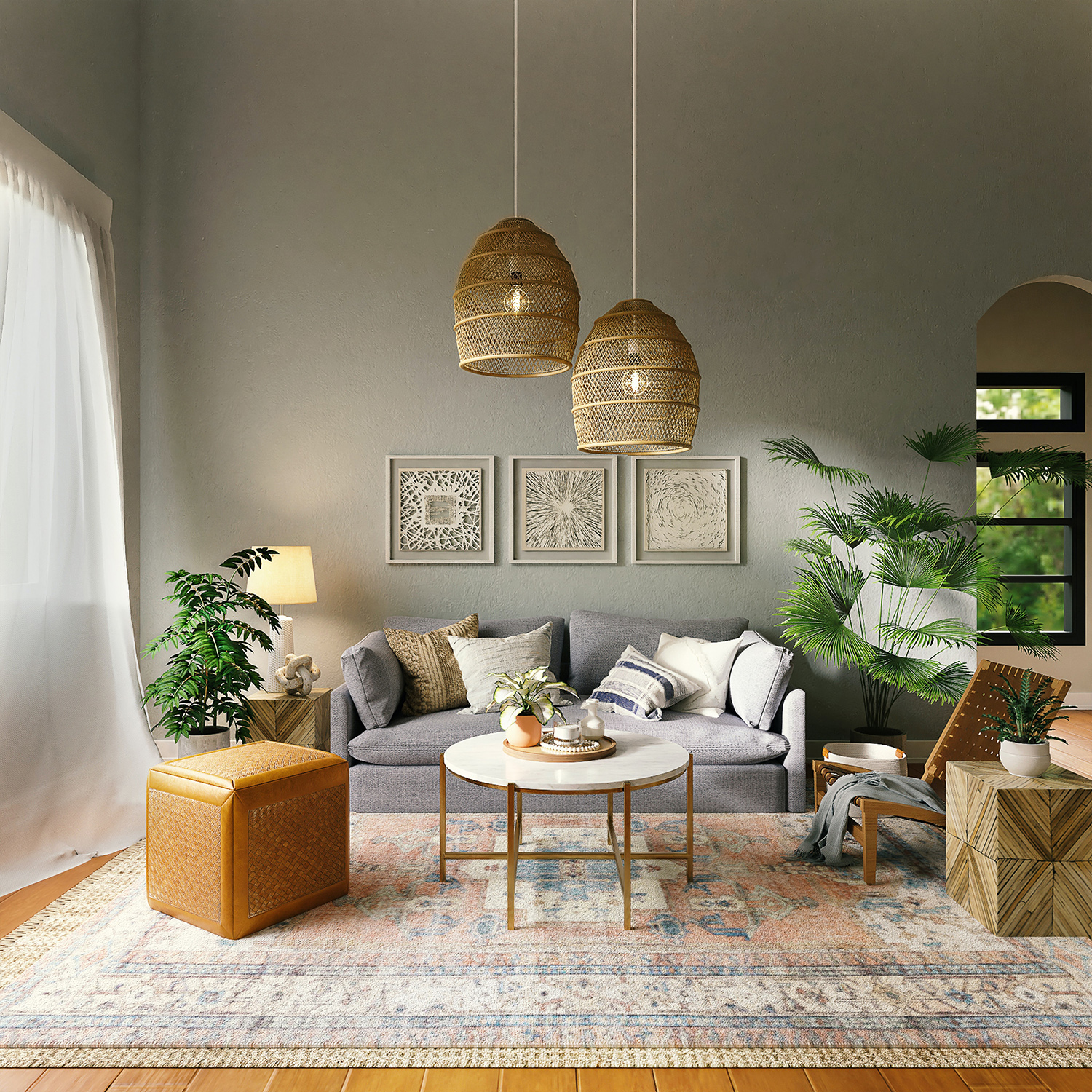 modern lights in a living space